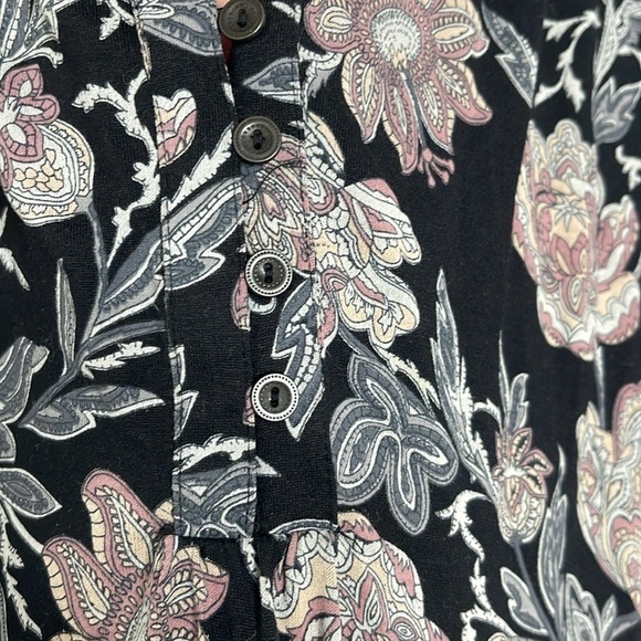 LUCKY BRAND Border Sprint Floral 3/4 Sleeve High Low Tunic Plus Size 2X - Picture 7 of 8